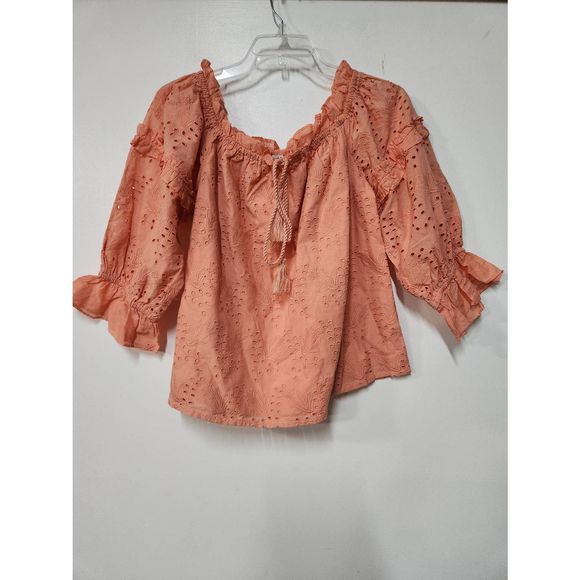 Anthropologie Jane Eyelet Lace Off-The-Shoulder Blouse Size 10 A37 - Picture 9 of 11